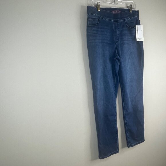 Gloria Vanderbilt Amanda Womens Pull On Slimming Jeans NWT Large Short Slim Leg - Picture 10 of 14